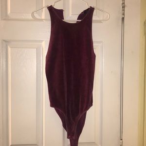 Forever 21 purple velvet bodysuit